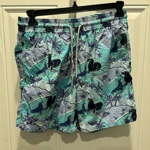 VILEBREQUIN Board Shorts Men’s SIZE XL Blue Seal Ocean Surf Lined